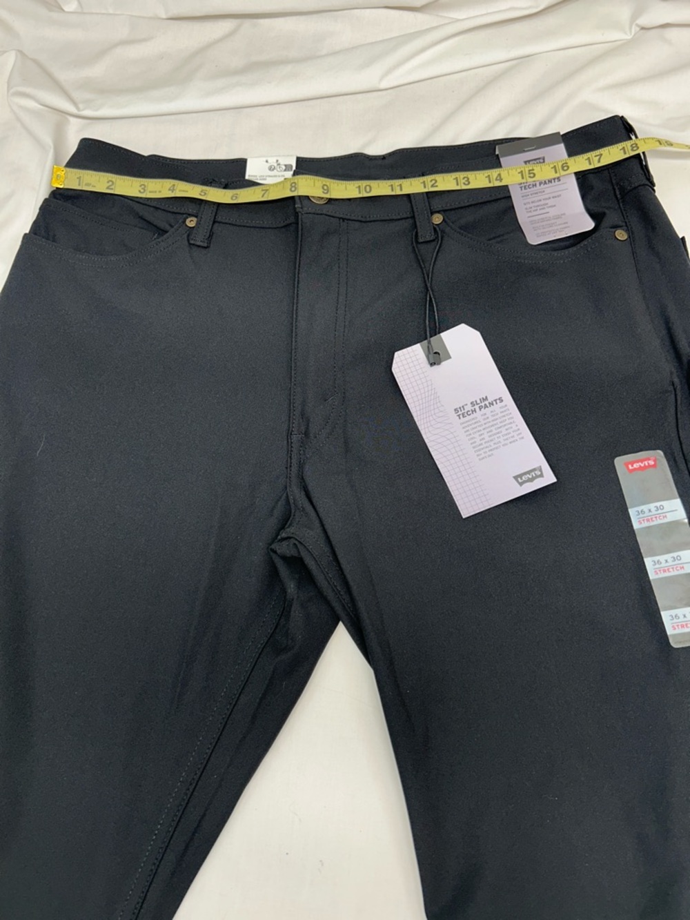 Levi's 511 Slim Tech High Stretch Black Straight-Leg Pants Size 36 - Picture 5 of 14